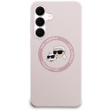 Etui Karl Lagerfeld Silicone Karl&Choupette Heads MagSafe do Samsung Galaxy S25 FE różowy