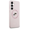 Etui Karl Lagerfeld Silicone Karl&Choupette Heads MagSafe do Samsung Galaxy S25 FE różowy