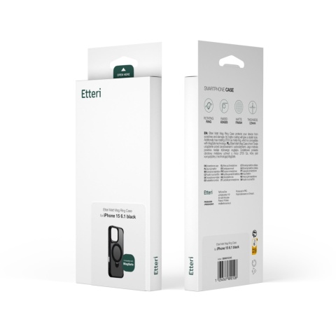 Nakładka Etteri Matt Mag Ring do iPhone 12 / 12 Pro 6,1" czarna
