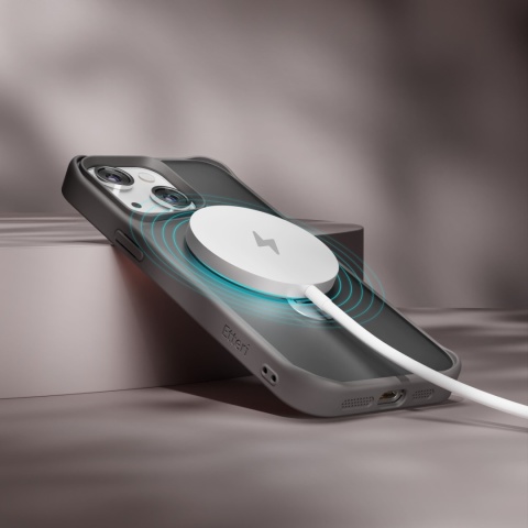 Nakładka Etteri Matt Mag Ring do iPhone 12 / 12 Pro 6,1" szara