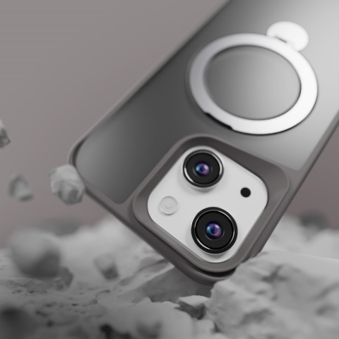Nakładka Etteri Matt Mag Ring do iPhone 15 6,1" szara