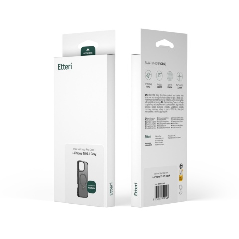 Nakładka Etteri Matt Mag Ring do iPhone 17 Air szara