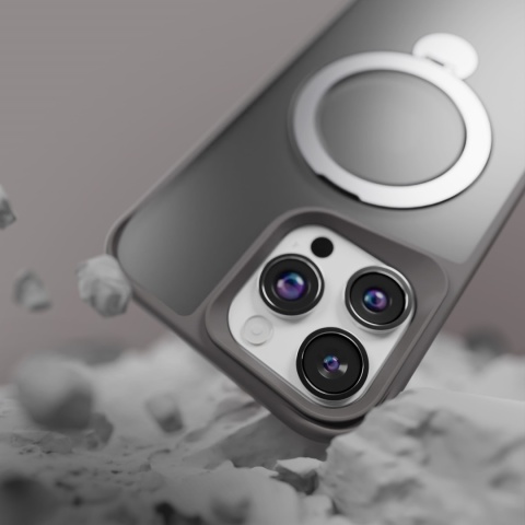 Nakładka Etteri Matt Mag Ring do iPhone 17 Pro Max szara