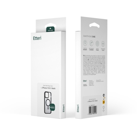 Nakładka Etteri Matt Mag do iPhone 15 6,1" czarna
