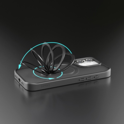 Nakładka Etteri Matt Mag Ring do iPhone 16 6,1" czarna