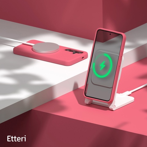 Nakładka Etteri Silicone Case do Samsung Galaxy S24 Plus malinowa