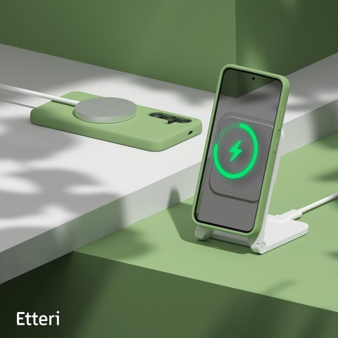 Nakładka Etteri Silicone Case do Samsung Galaxy S25 Plus jasnozielona