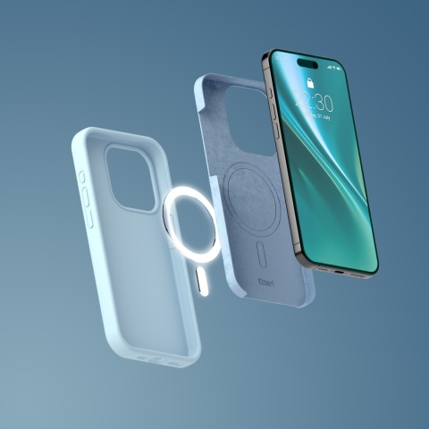 Nakładka Etteri Silicone Mag do iPhone 12 / 12 Pro 6,1" jasnoniebieska