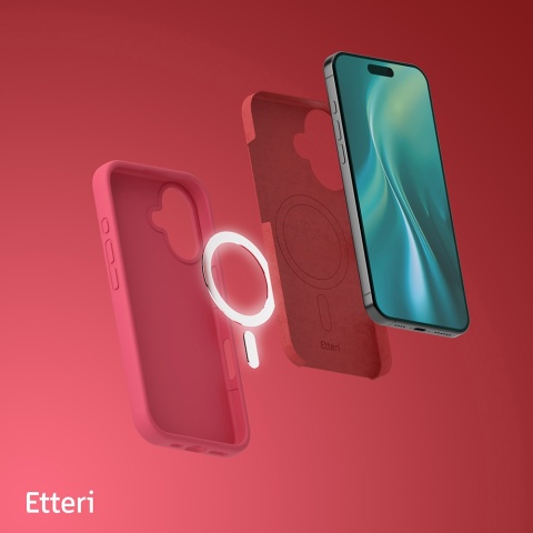 Nakładka Etteri Silicone Mag do iPhone 16 Plus 6,7" malinowa