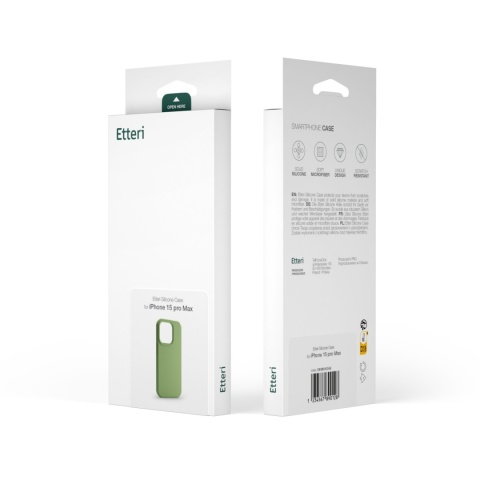 Nakładka Etteri Silicone Case do iPhone 15 6,1" jasnozielona