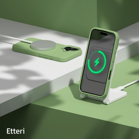 Nakładka Etteri Silicone Case do iPhone 16 6,1" jasnozielona