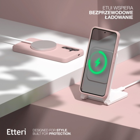 Nakładka Etteri Silicone Mag do Samsung Galaxy S25 jasnoróżowa