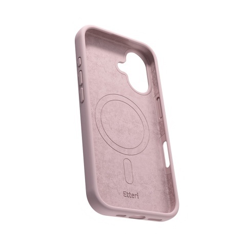 Nakładka Etteri Silicone Mag do iPhone 16 6,1" jasnoróżowa