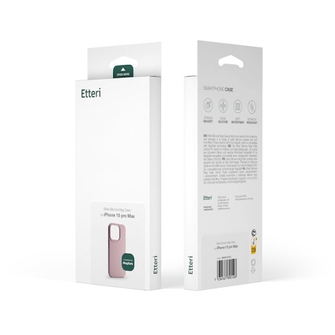 Nakładka Etteri Silicone Mag do iPhone 16e jasnoróżowa