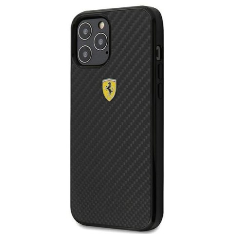 Ferrari FERCAHCP12LBK iPhone 12 Pro Max 6,7" czarny/black hardcase On Track Real Carbon