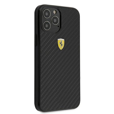 Ferrari FERCAHCP12LBK iPhone 12 Pro Max 6,7" czarny/black hardcase On Track Real Carbon