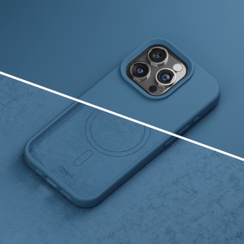 Nakładka Etteri Silicone Mag do iPhone 12 / 12 Pro 6,1" ciemnoniebieska