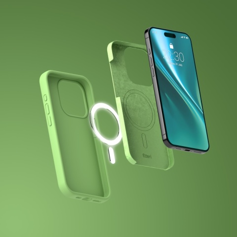 Nakładka Etteri Silicone Mag do iPhone 13 6,1" jasnozielona