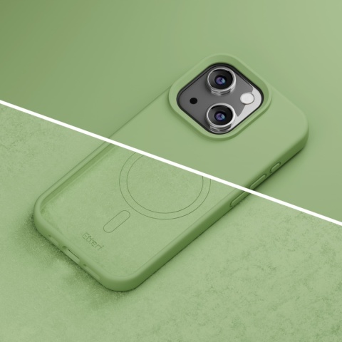 Nakładka Etteri Silicone Mag do iPhone 15 6,1" jasnozielona