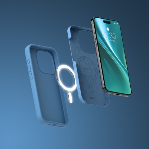 Nakładka Etteri Silicone Mag do iPhone 15 Pro Max 6,7" ciemnoniebieska