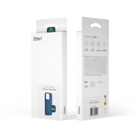 Nakładka Etteri Silicone Mag do iPhone 15 Pro Max 6,7" ciemnoniebieska