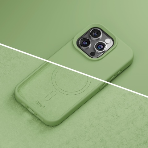 Nakładka Etteri Silicone Mag do iPhone 15 Pro Max 6,7" jasnozielona