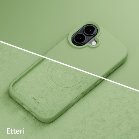 Nakładka Etteri Silicone Mag do iPhone 16 6,1" jasnozielona