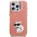 Etui Karl Lagerfeld IML Aquarelle Choupette & Logo do iPhone 16 Pro Max różowy