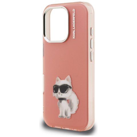 Etui Karl Lagerfeld IML Aquarelle Choupette & Logo do iPhone 16 Pro różowy