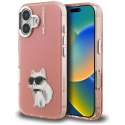 Etui Karl Lagerfeld IML Aquarelle Choupette & Logo do iPhone 16 różowy