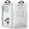 Etui Karl Lagerfeld IML Aquarelle Karl & Choupette & Logo do iPhone 16 Pro biały