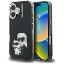 Etui Karl Lagerfeld IML Aquarelle Karl & Choupette & Logo do iPhone 16 czarny