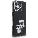 Etui Karl Lagerfeld IML Aquarelle Karl & Choupette & Logo do iPhone 16 czarny