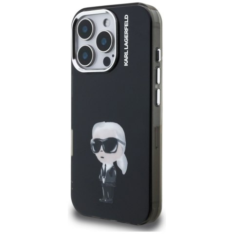Etui Karl Lagerfeld IML Aquarelle Karl & Logo do iPhone 16 Pro Max czarny