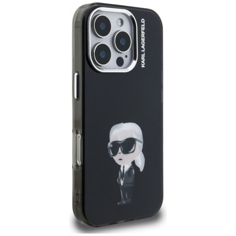 Etui Karl Lagerfeld IML Aquarelle Karl & Logo do iPhone 16 Pro Max czarny