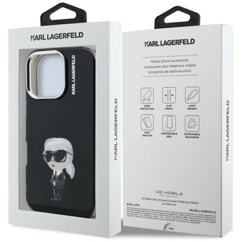 Etui Karl Lagerfeld IML Aquarelle Karl & Logo do iPhone 16 Pro Max czarny