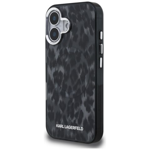 Etui Karl Lagerfeld IML Leopard Pattern MagSafe do iPhone 16 czarny