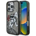 Etui Karl Lagerfeld Liquid Glitter Choupette Logo do iPhone 16 Pro Max czarny