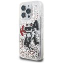Etui Karl Lagerfeld Liquid Glitter Choupette Logo do iPhone 16 Pro przezroczysty