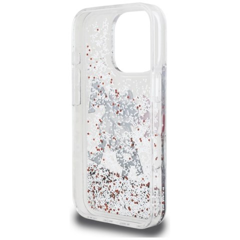 Etui Karl Lagerfeld Liquid Glitter Choupette Logo do iPhone 16 Pro przezroczysty