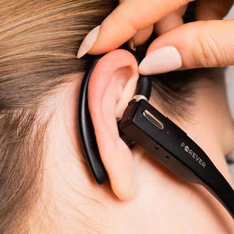 Forever bezprzewodowy zestaw słuchawkowy BH-100 z etui ładującym czarny