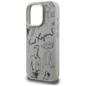 Etui Karl Lagerfeld Grained Pattern & Logo MagSafe do iPhone 16 Pro Max szary