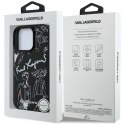 Etui Karl Lagerfeld Grained Pattern & Logo MagSafe do iPhone 16 Pro czarny