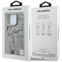 Etui Karl Lagerfeld Grained Pattern & Logo MagSafe do iPhone 16 Pro szary