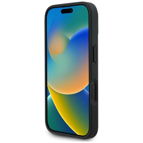 Etui Karl Lagerfeld Grained Pattern & Logo MagSafe do iPhone 16 czarny