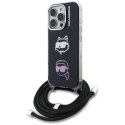 Etui Karl Lagerfeld IML Crossbody Karl&Choupette Head do iPhone 16 Pro czarny