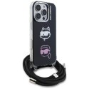 Etui Karl Lagerfeld IML Crossbody Karl&Choupette Head do iPhone 16 Pro czarny