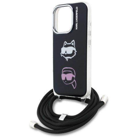 Etui Karl Lagerfeld IML Crossbody Karl&Choupette Head do iPhone 16 Pro czarny