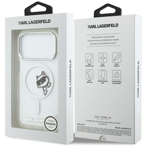 Etui Karl Lagerfeld IML Peekaboo MagSafe do iPhone 17 Pro transparent