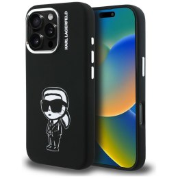 Etui Karl Lagerfeld Silicone Karl Sketch MagSafe do iPhone 16 Pro Max czarny